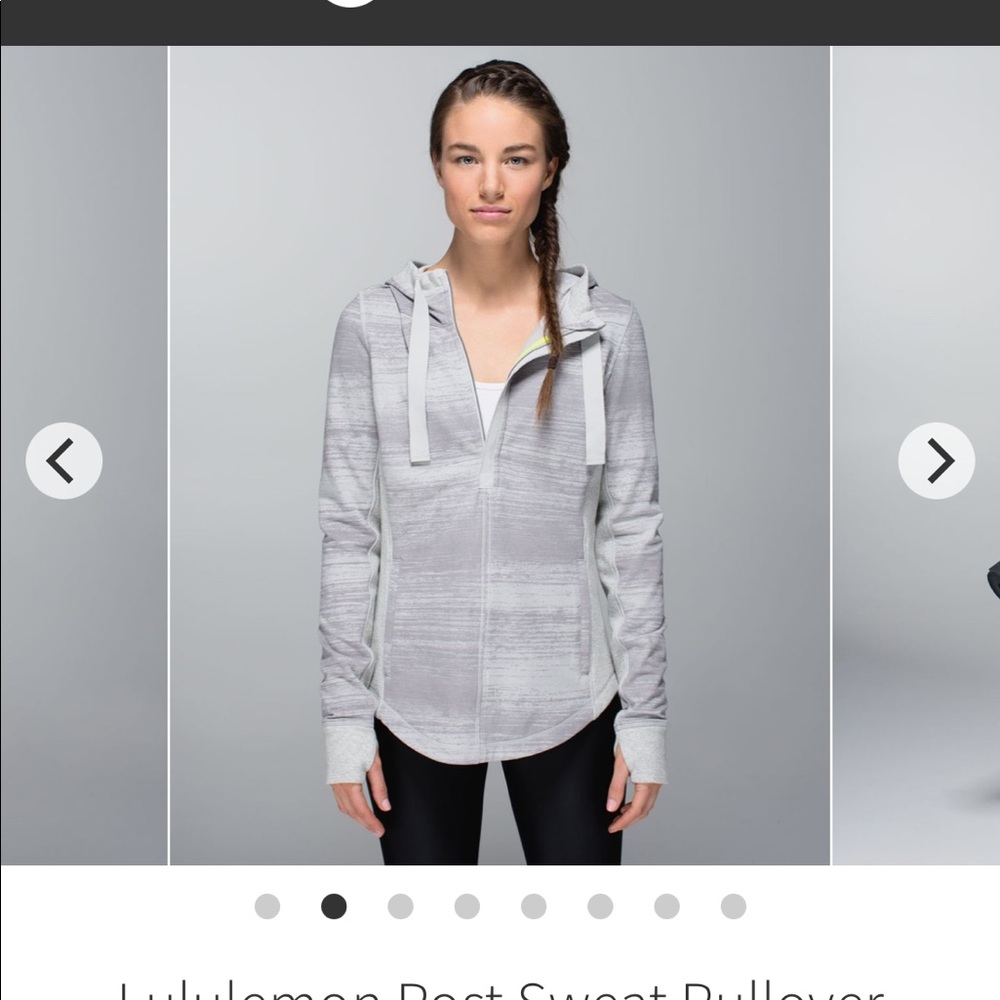 Lululemon Post Sweat Pullover Righteous Stripe Silver Spoon/Heathered Light Grey